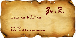 Zsirka Réka névjegykártya